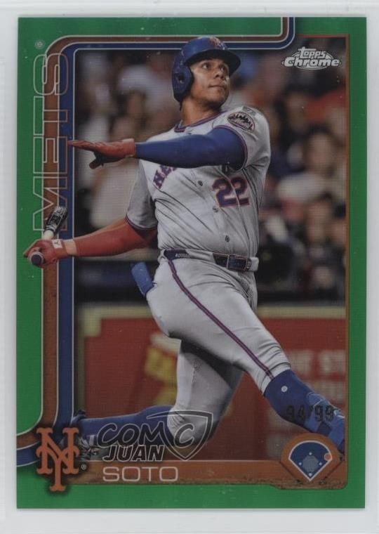 2025 Topps Chrome Green Refractor 94/99 Juan Soto #200 0hk8