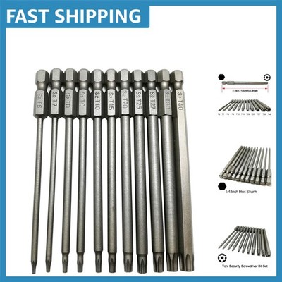 Complete 11-Piece Torx Security Driver Set - Easy Size Identification & Durable