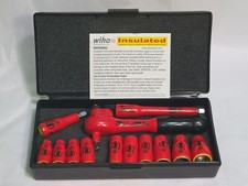 Wiha Tools 1000 Volt Insulated 13 Piece Inch Socket Set Ratchet 1/4" Drive