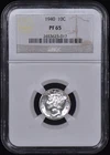 1940 Proof Mercury Dime 10c NGC PF65 (PR65) - Flashy Gem!