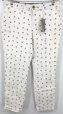 NEW Tommy Hilfiger Womens White Nautical Stretch Chino Pants Size 6 Hampton