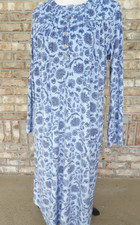ARIA SZ M 8-10 BLUE WARM SOFT COZY FLEECE L/S NIGHTGOWN WINTERS COMMING NICE