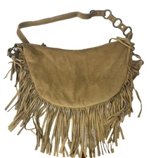Genuine Leather Fringe Shoulder Bag Womens Tan Suede Boho Nordstrom Italy