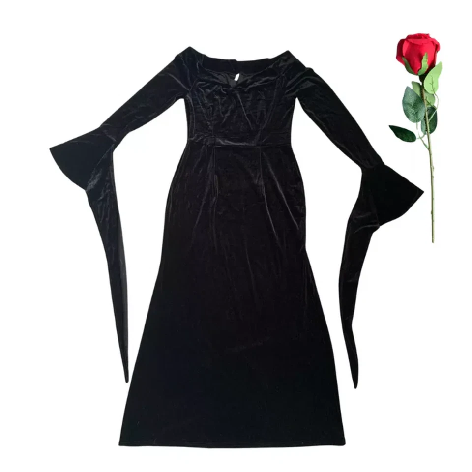 Kostüm Elegante Gothic Vintage Kleid, Hexe, M