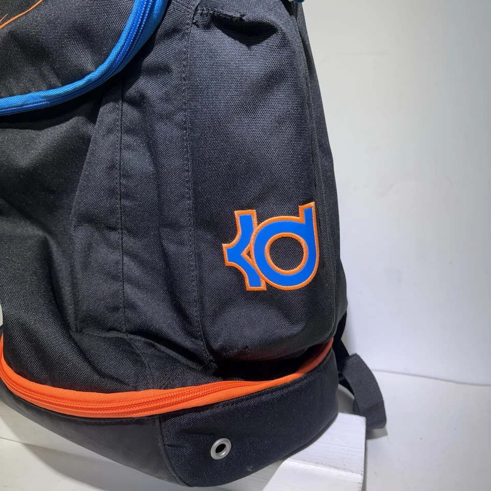 NIKE AIR KD KEVIN DURANT BACKPACK ELITE HOOPS BASKETBALL BLACK & ORANGE & BLUE - Image 3 of 4