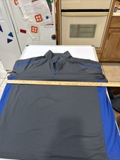 Sport-Tek 1/2 Zip Track Jacket Size L Gray/ Blue, Adult Unisex