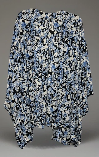 Lane Bryant Womens Kimono Open Front Sheer Beachy Coastal Cover Up 22/24 - Picture 5 of 5