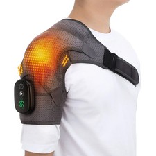 Electric Heated Shoulder Massager With Vibration Massage Brace Joint Pain Relief