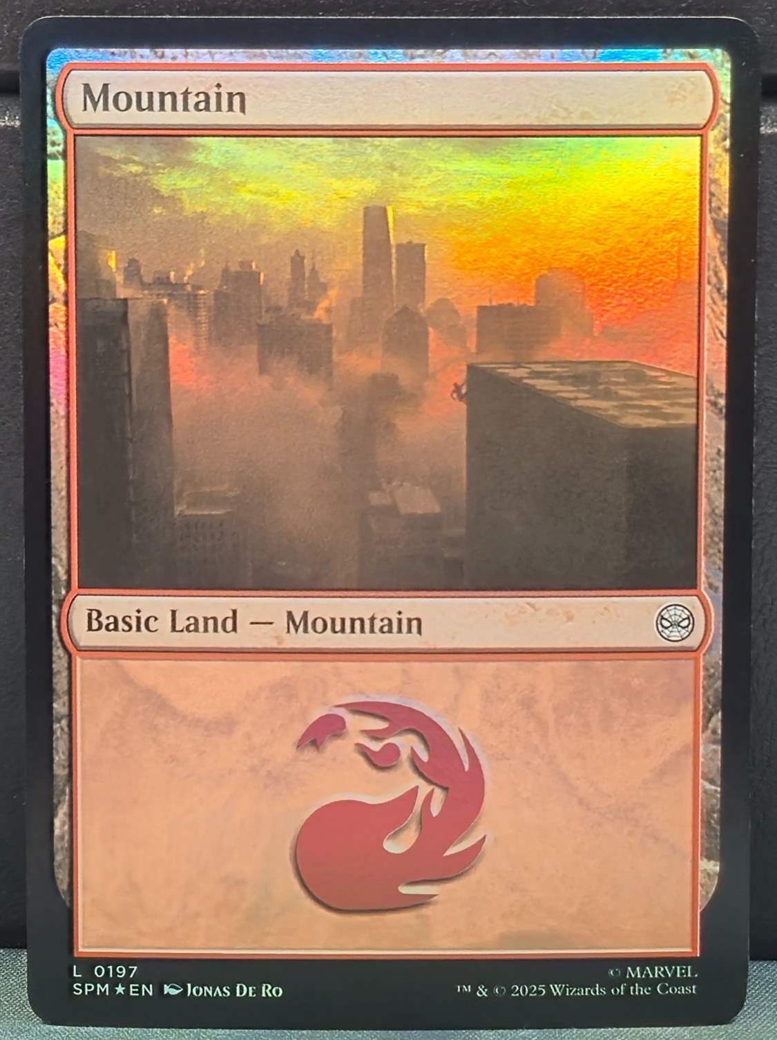 Mountain L 0197 FOIL Marvel Spider-man Near Mint Card Game Basic Land NM TCG MTG