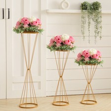 Gold Vases Wedding Centerpieces Flower Stand Metal 50/70/90cm Tall Trumpet Vases