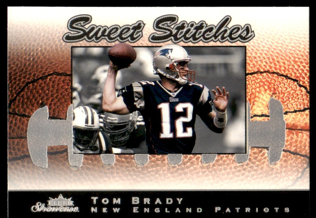 2003 Fleer Showcase Sweet Stitches Tom Brady #6SS