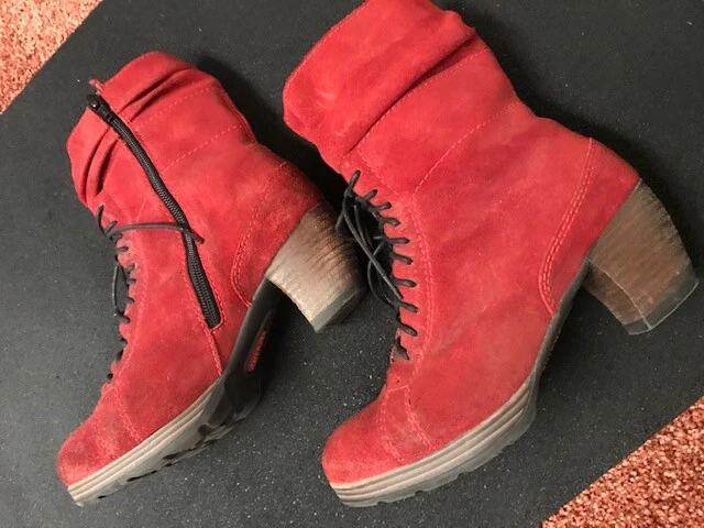 wolky rojo gamuza zapatos 6.5 Foto 3 de 3