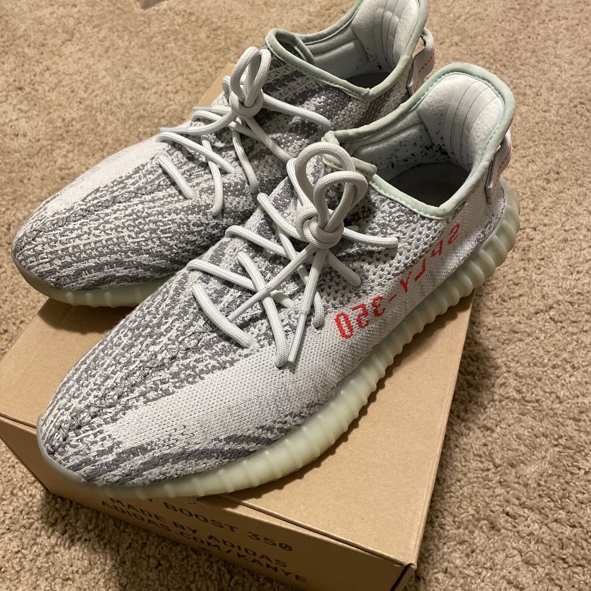 Adidas Yeezy Boost 350 V2 Blue Tint (OG 2017 Release) Size 12, Used with Box