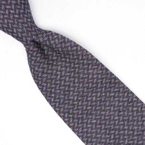 Josiah France Mens Silk Cotton Necktie Gray Blue Diamond Plate Print Tie Italy