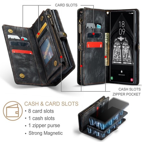 Zipper Leather Wallet Phone Case for Samsung S23 S24 S25 A54 A34 A16 A26 A36 A56 - 第 9/84 張圖片