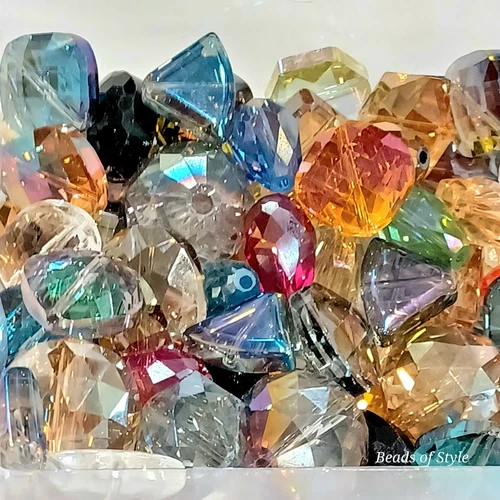 250 Jewelry Making Large Crystal Glass Beads Lot Beading Czech Style Faceted