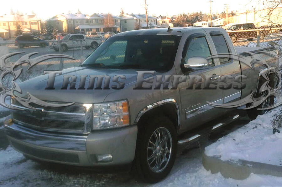 Chrome Body Side Molding Trim For 2007-2013 GMC Sierra Extended Cab - 4-Piece Stainless Steel