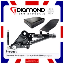 Diamond - Aprilia RS660 - Rearset Footrest Kit - 2024 Models (black/black)