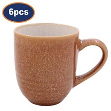 Reactive Glaze Mug 6pcs 320ml Coffee Cup Rustic Gradient Artistan Stoneware