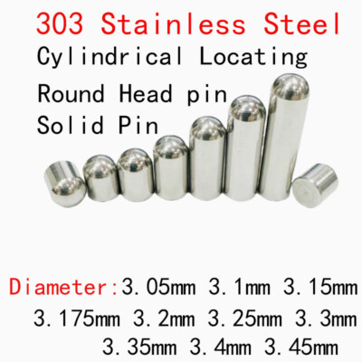 3 Inch Round Pin 3.05mm-3.45mm Dia 303 Stainless Steel Round Head Pins Cylindrical ...