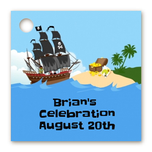 Pirate Ship - Personalized Birthday Party Card Stock Favor Tags - Set of 20