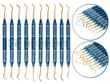 New Set of 10 Dental Composite Filling Instrument Titanium Coated Restorative