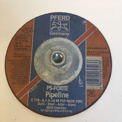 PFERD PS-Forte E178-7 A24 M PSF 7''x 1/8''x 7/8 INOX Stainless Grinding Wheel