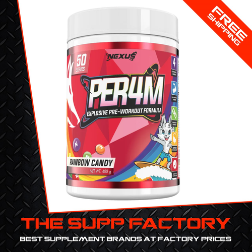 Nexus PER4M 50srv RAINBOW CANDY Pre Workout High Stim Energy Focus