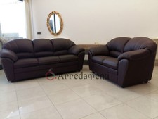 divano imbottito 2 posti e 3 posti in ecopelle pelle salotto sofà divani ITALIA