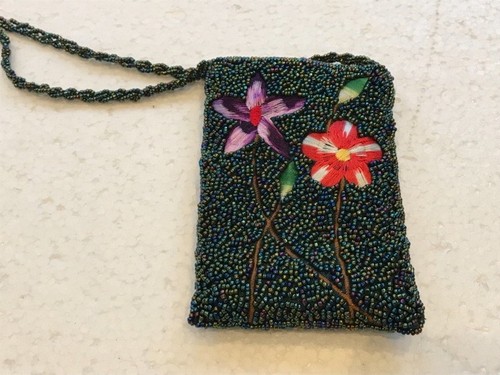 Deslumbrante y Bling Bordado Floral Mini Bolsa Cruzada con Cuentas Bolso de Hombro - Imagen 8 de 11