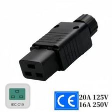 IEC 320 C19 Female DIY Rewirable Power Connector Adaptor 250V 16A Socket Adapter