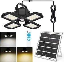Solar Pendant Light Outdoor Indoor Solar Powered Motion Sensor Shed Light,168LED