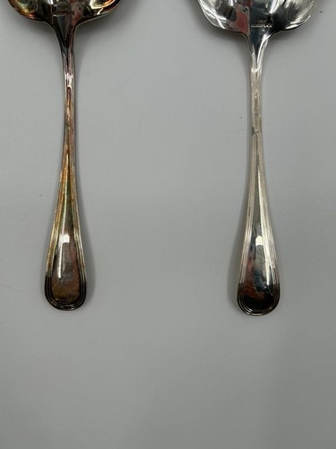 Gorham Heritage Silver Plated Serving Spoons Set of Two Vintage Shell Spoons - Picture 6 of 11