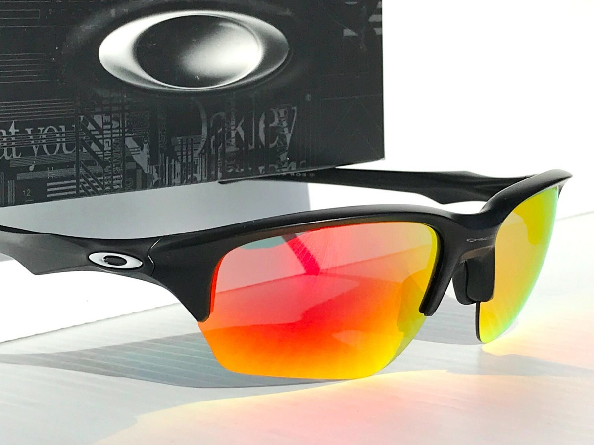 NEW Oakley FLAK BETA Black Matte POLARIZED Galaxy RUBY Sunglass