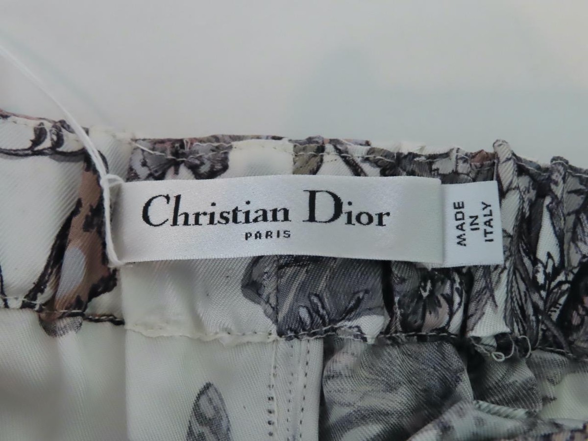 NWOT Christian Dior White/Multicolor Butterfly/Floral Silk NWOT Christian Dior White/Multicolor Butterfly/Floral Silk