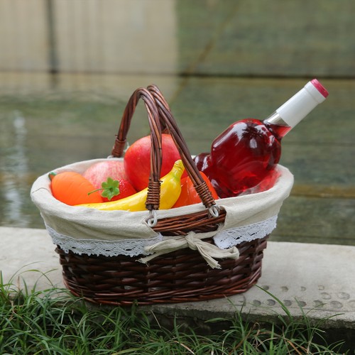 Woven Basket Folding Handle Portable Eco Friendly Rattan Picnic Basket For B WYD - Picture 18 of 24