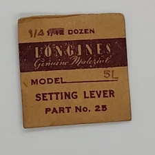 Longines Watch Part: Setting Lever Model 5L Part No. 25 - NOS Watchmakers Parts