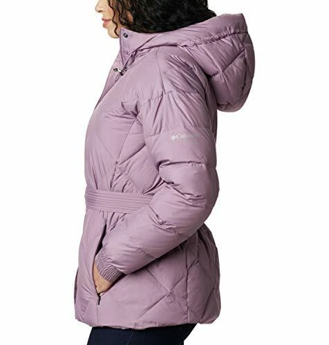 Columbia Women's Icy Heights Belted Hooded Jacket Winter Mauve Size M | eBay