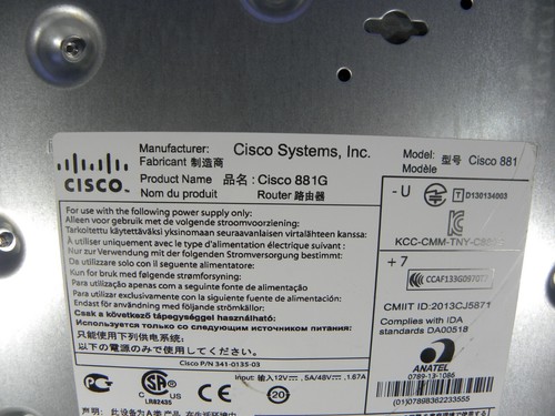CISCO C881G+7-K9 3.7G supporting HSPA+/HSPA/UMTS/EDGE/GPRS AC NO ANTENNA #7Z - Picture 3 of 3