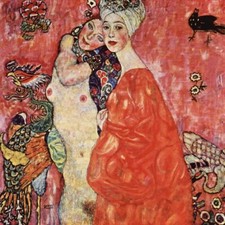 GUSTAV KLIMT - The Women Friends - QUALITY CANVAS PRINT - Size 24x24"
