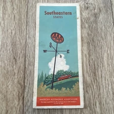 1955 AAA Map Southeastern States American Automobile Association