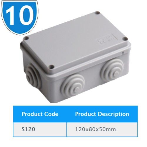 10x Waterproof Junction Box 12cm x 8cm x 5cm IP55 PVC CCTV TV Alarm