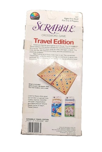 UNUSED VINTAGE SCRABBLE TRAVEL EDITION CROSSWORD GAME 1987 - Picture 2 of 6