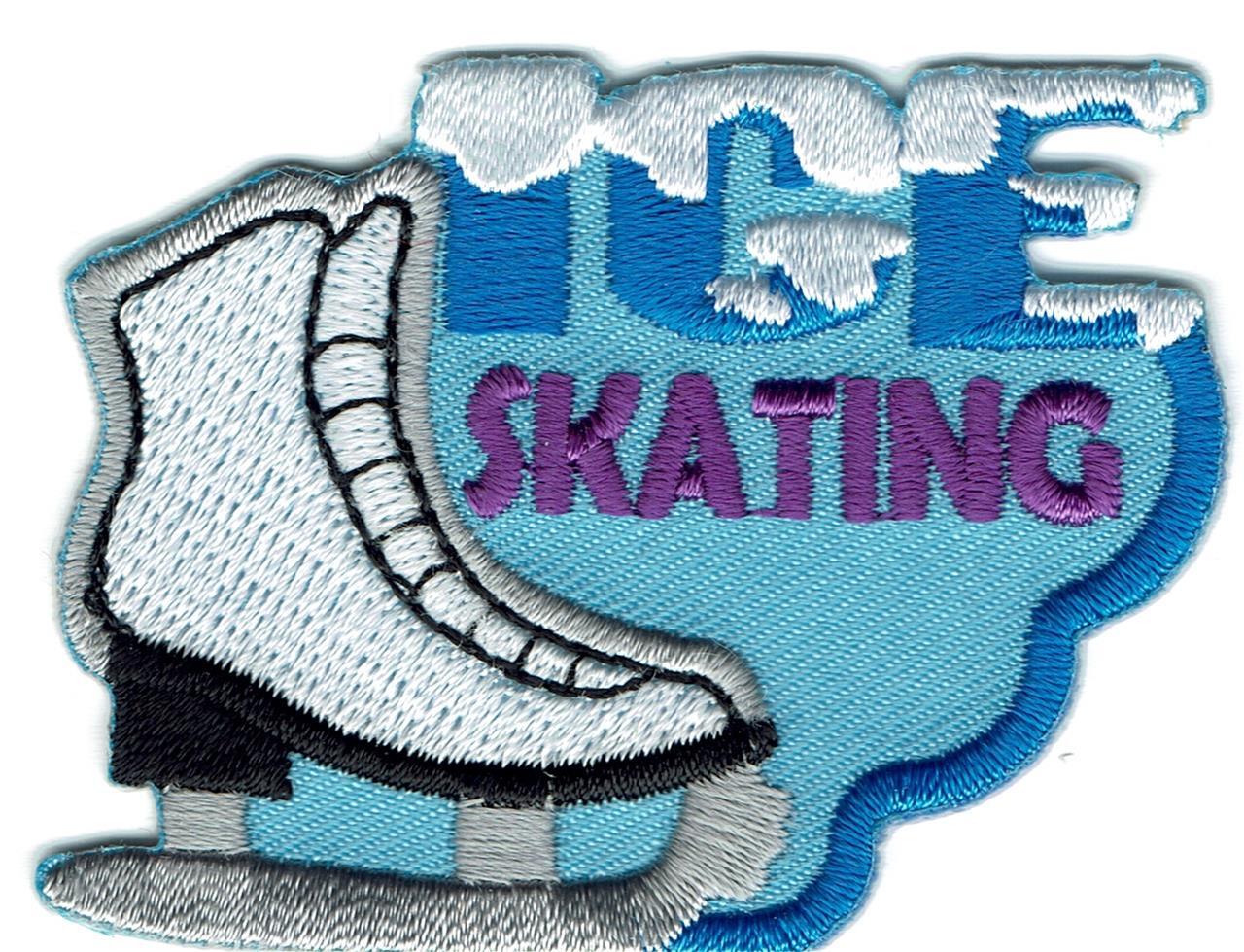 Boy Girl cub BLUE ICE SKATING day visit Fun Patches Crests Badges