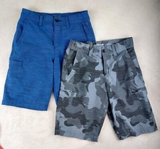 Urban Pipeline Boys Adjustable Waist Cargo Pocket Reg Blue Camo Grey Sz10 Lot 2