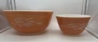 Vintage 79' Pyrex Autumn Harvest Wheat Orange 403 & 401 Nesting Mixing Bowl Set