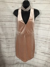 Forever 21 Women's Gold Tone Sleeveless Dress Embellished Collar Size M