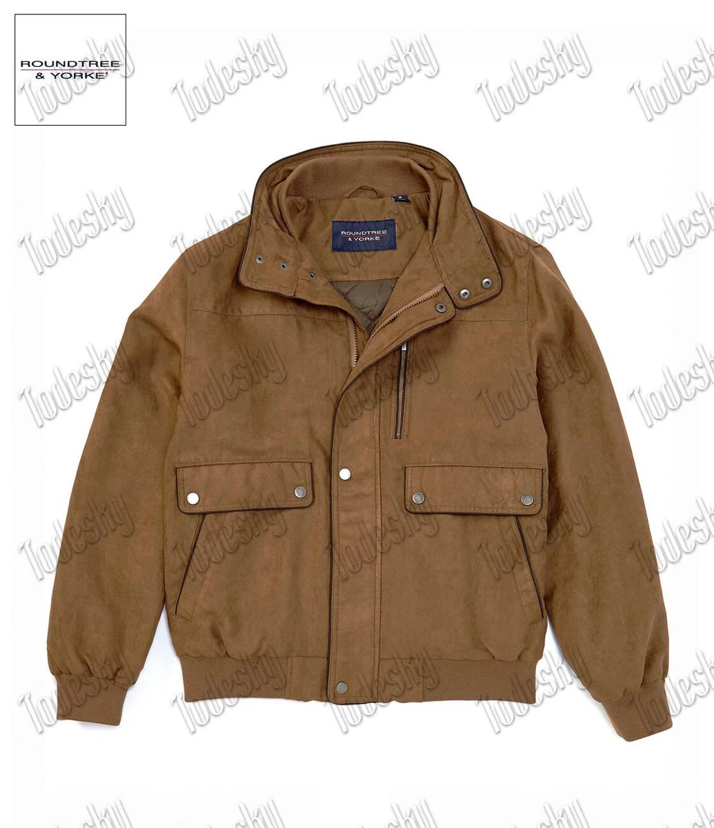Roundtree and Yorke Microsuede Bomber Jacket New with Tags MSRP