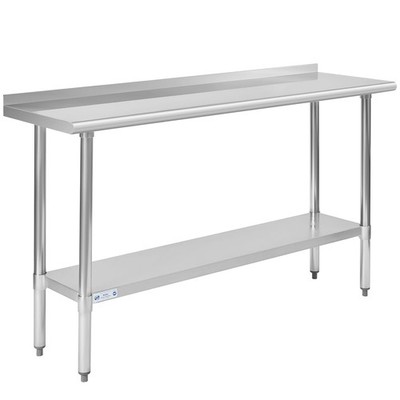 Hally Stainless Steel Table for Prep & Work 18 x 60 Inches, NSF Commercial He...