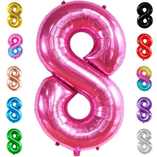 KatchOn, Giant Hot Pink 8 Balloon Number - 40 Inch | Hot Pink 8th Birthday Ba...